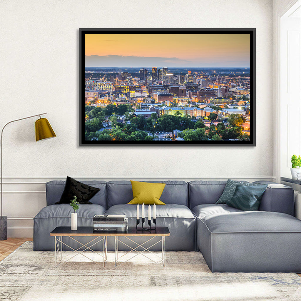 Birmingham Skyline at Golden Hour Wall Art