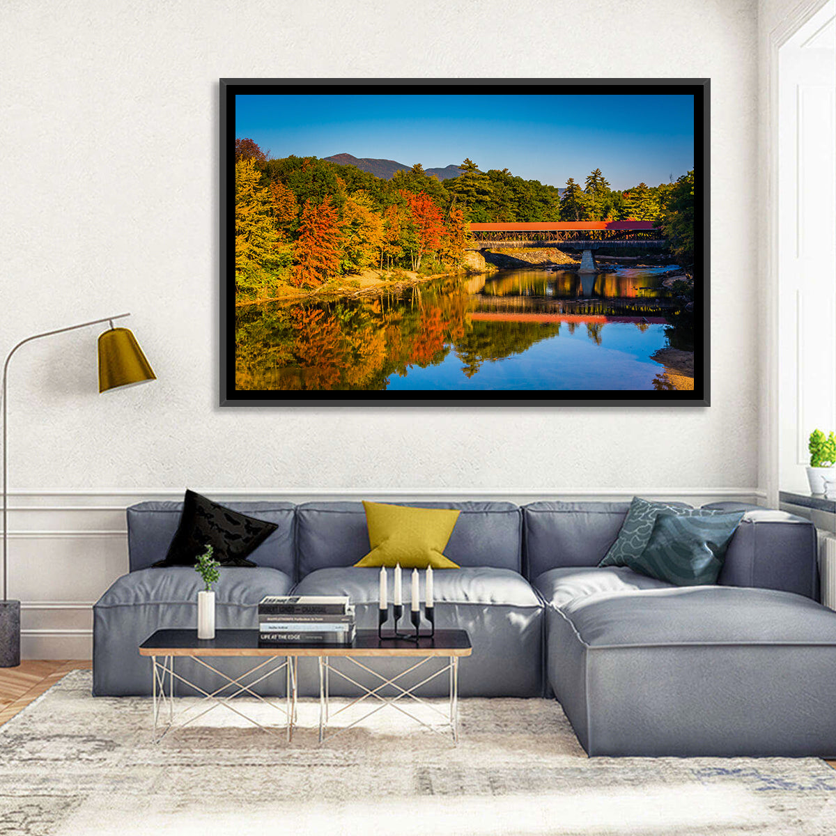 Albany Covered Bridge on Saco River Wall Art