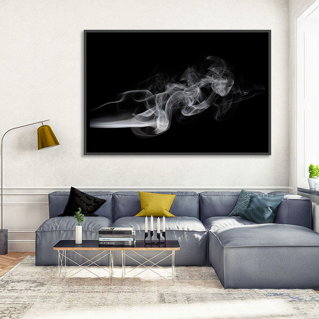 Swirling Smoke on Black Wall Art