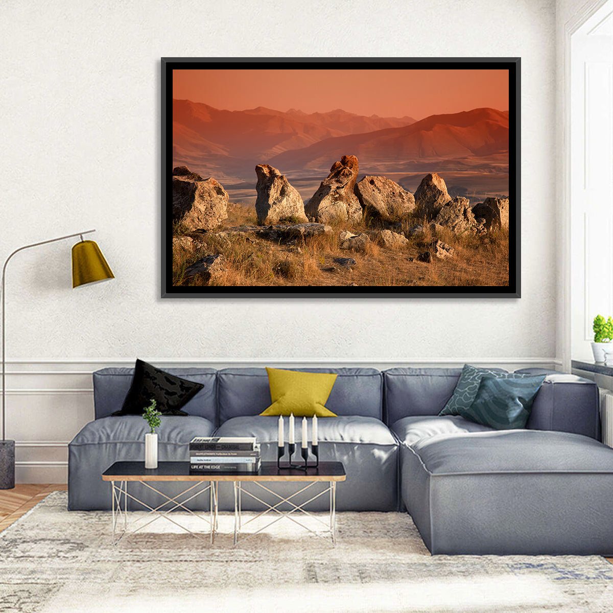 Karahunj Rocky Ridge at Sunset Wall Art in a room, landscape