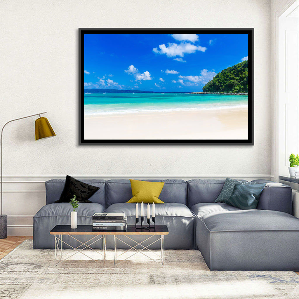 Turquoise Tropical Beach Scene Wall Art
