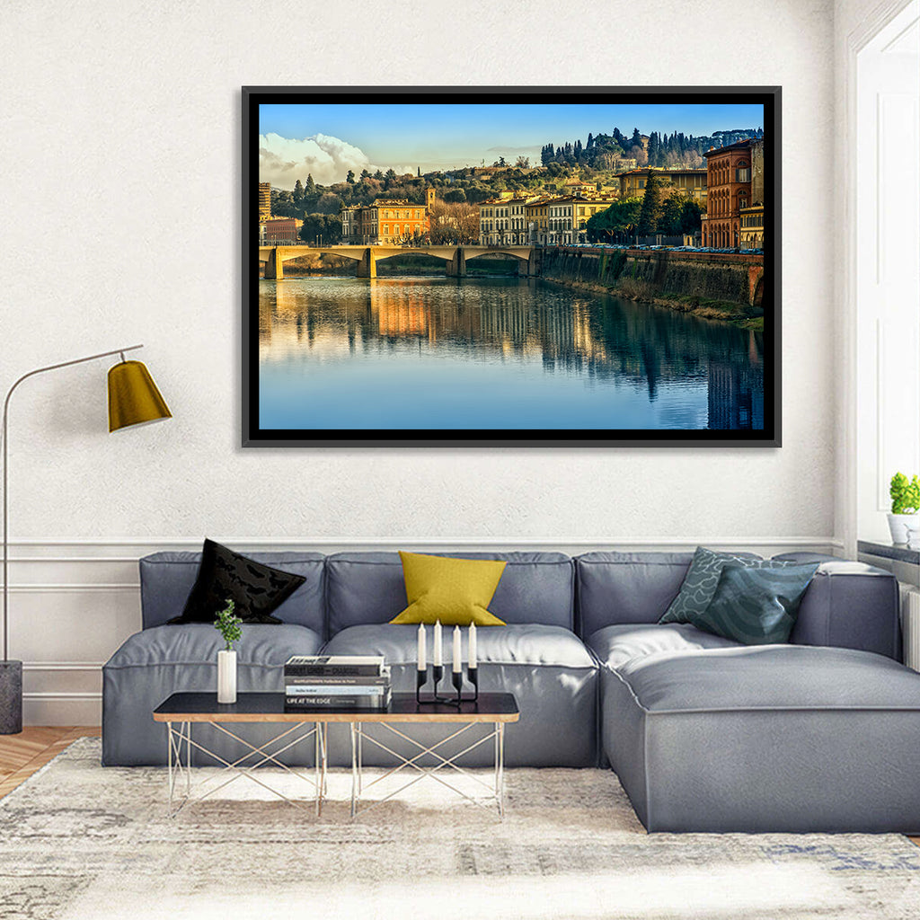 Golden Hour Florence Over the Arno River Wall Art