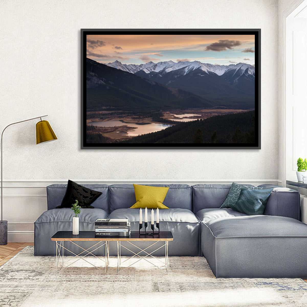 Banff Mountain Lake at Dusk Wall Art