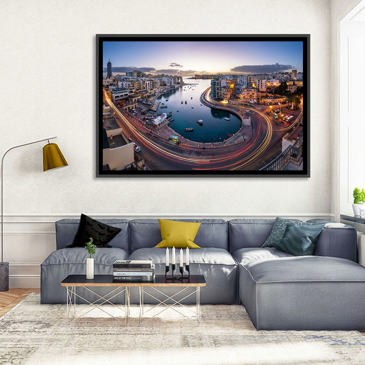 Spinola Bay Light Trails Wall Art in a room, landscape