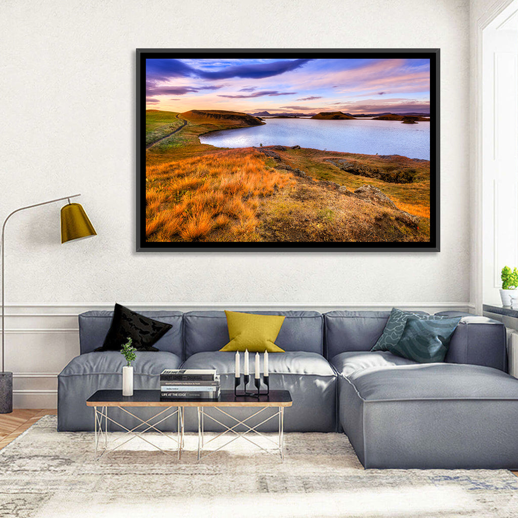 Sunset Over Lake Myvatn Wall Art