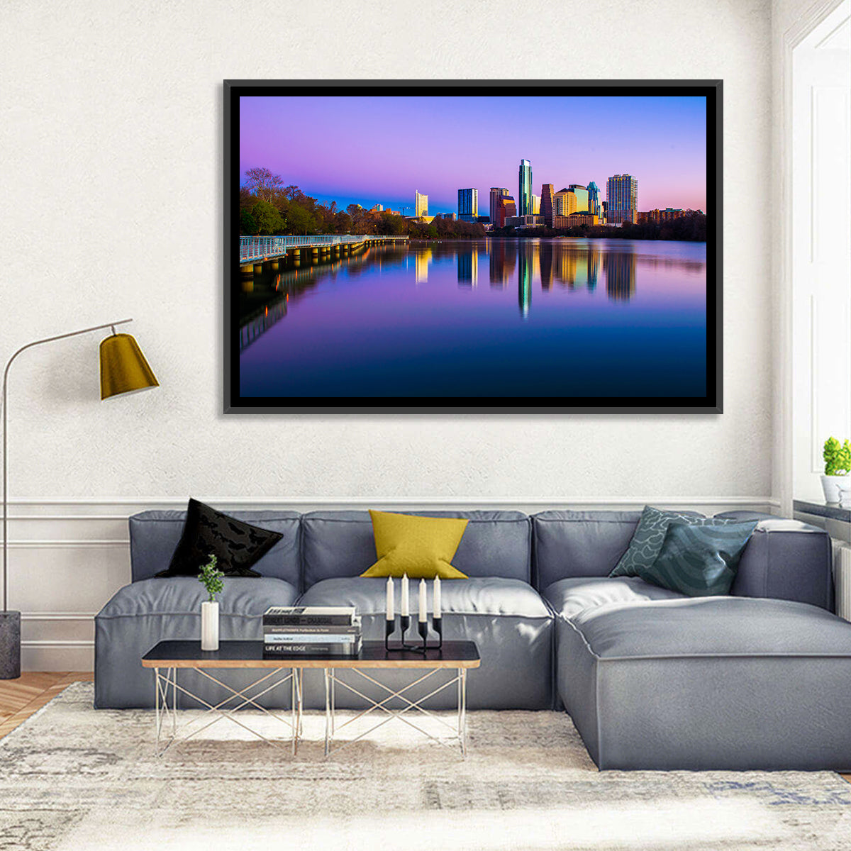 Austin Skyline Reflection at Twilight Wall Art