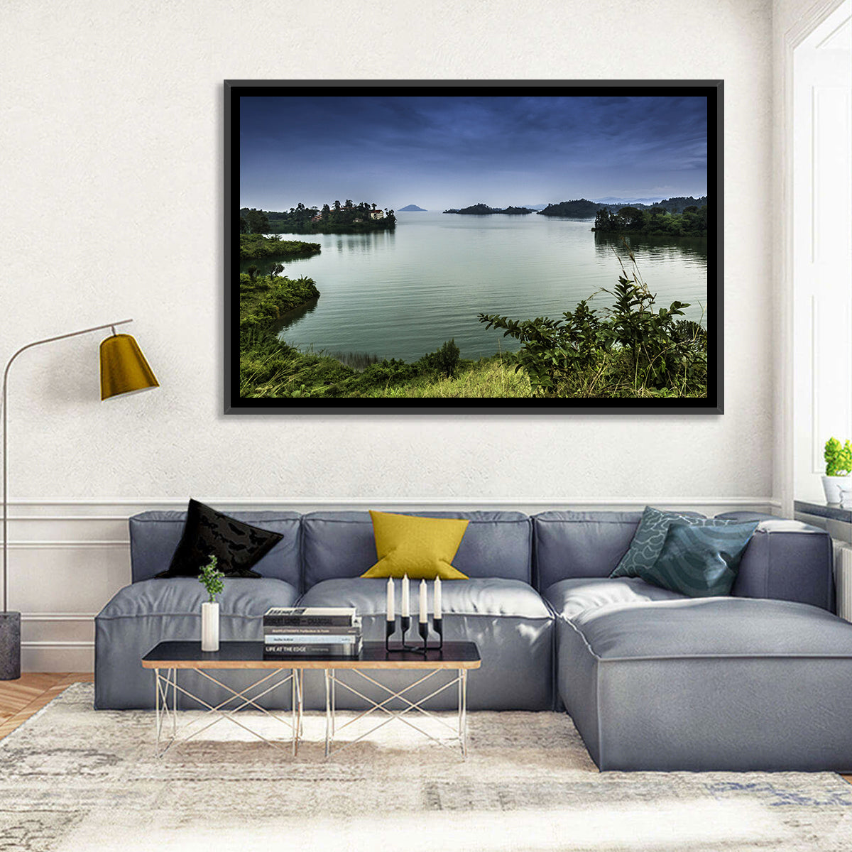 Lake Kivu Overcast Landscape Wall Art