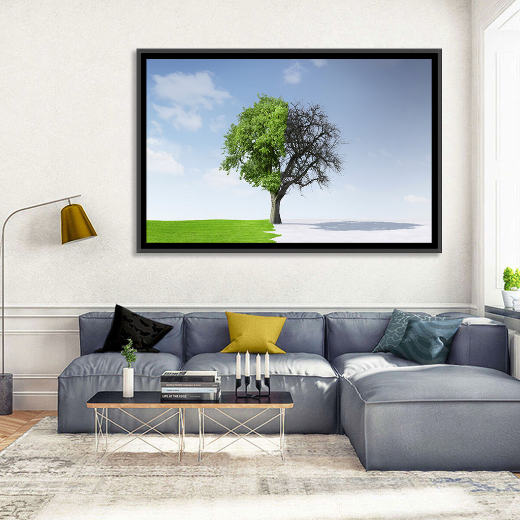 Split Seasons Tree Wall Art