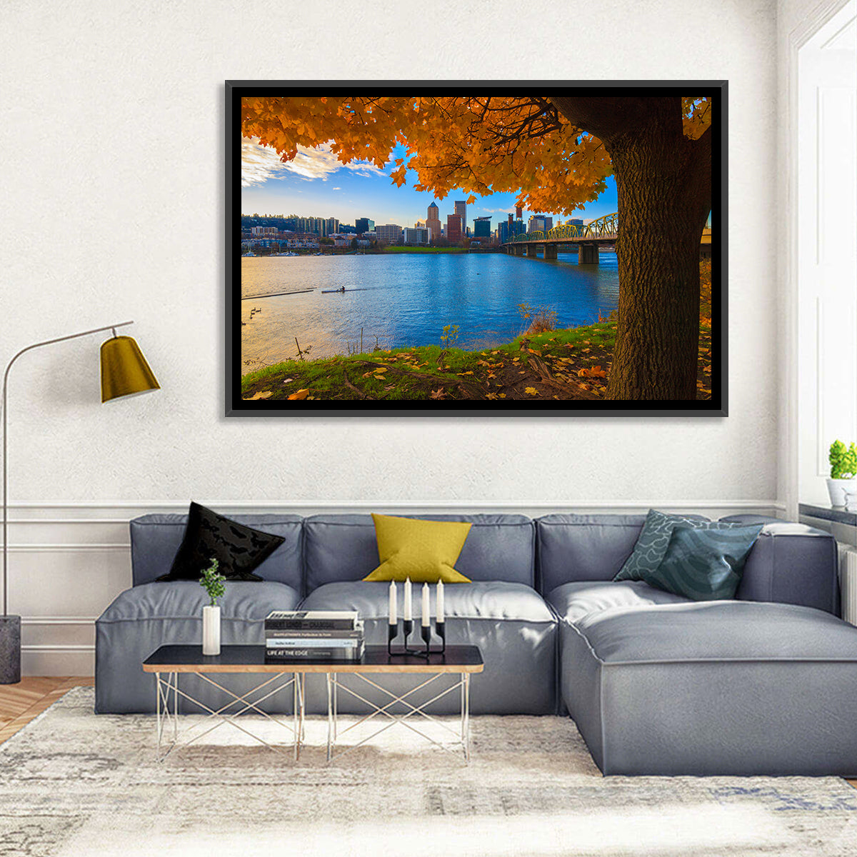 Willamette River at Golden Hour Wall Art
