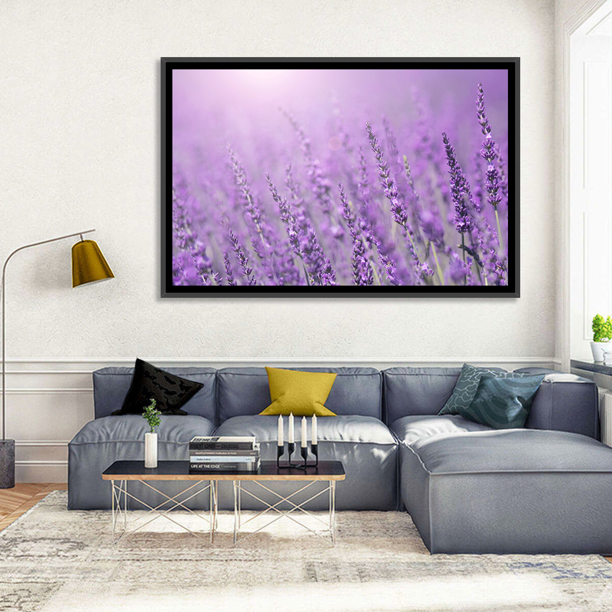 Sunlit Lavender Field Wall Art