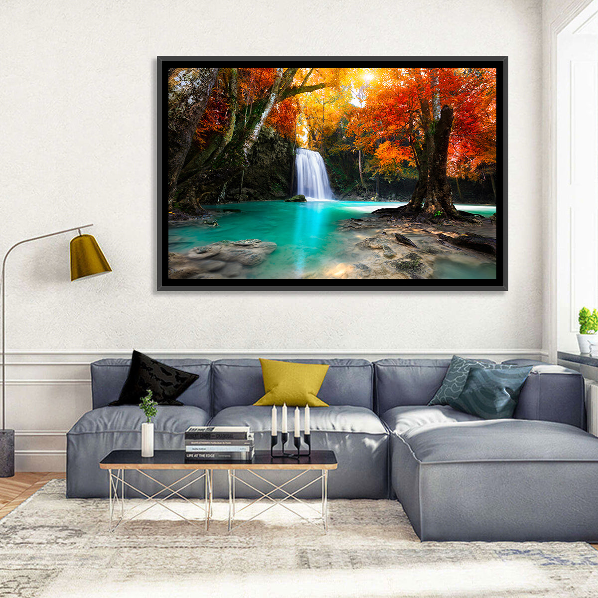 Erawan Waterfall, Kanchanaburi Wall Art in a room, landscape