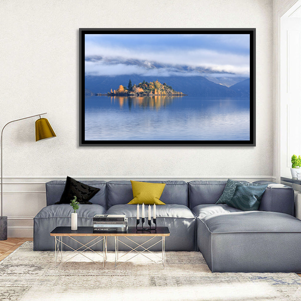 Misty Wanaka Island Reflection Wall Art