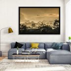 Bronze Morning Mist Over Hills Wall Art