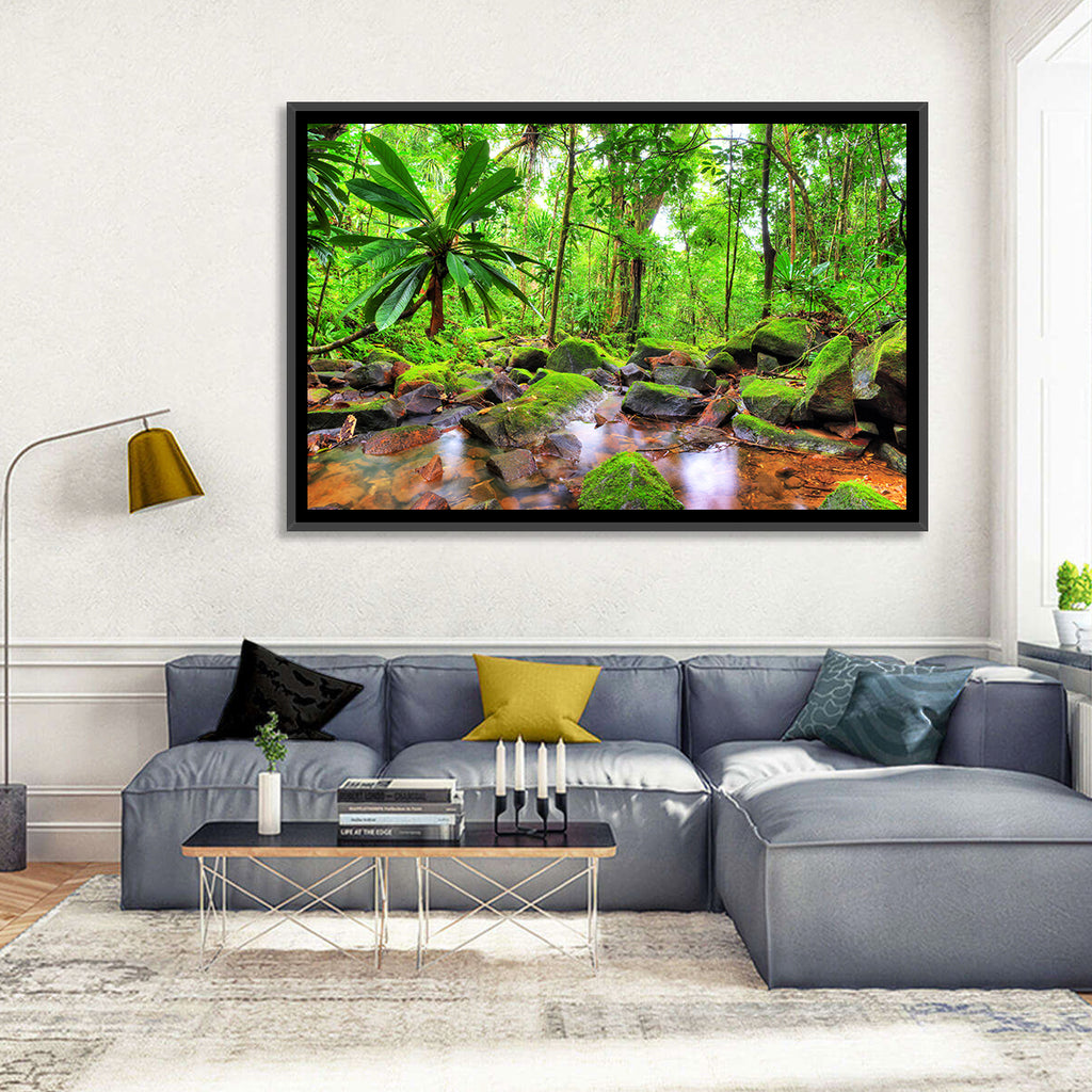 Mossy Rainforest Stream Wall Art
