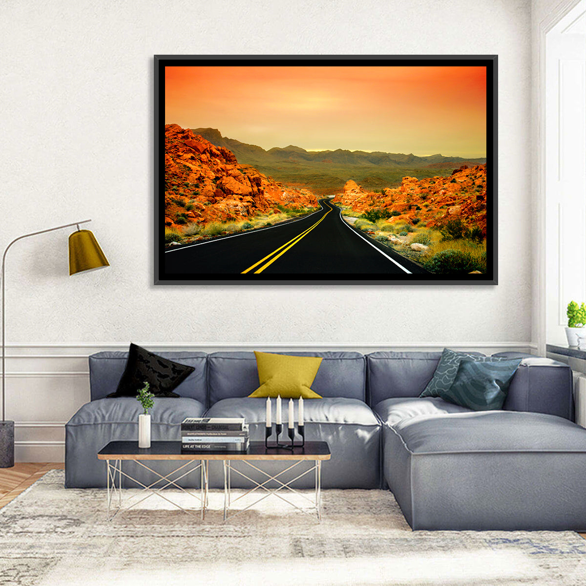 Valley of Fire Ii Road at Sunset Wall Art in a room, landscape