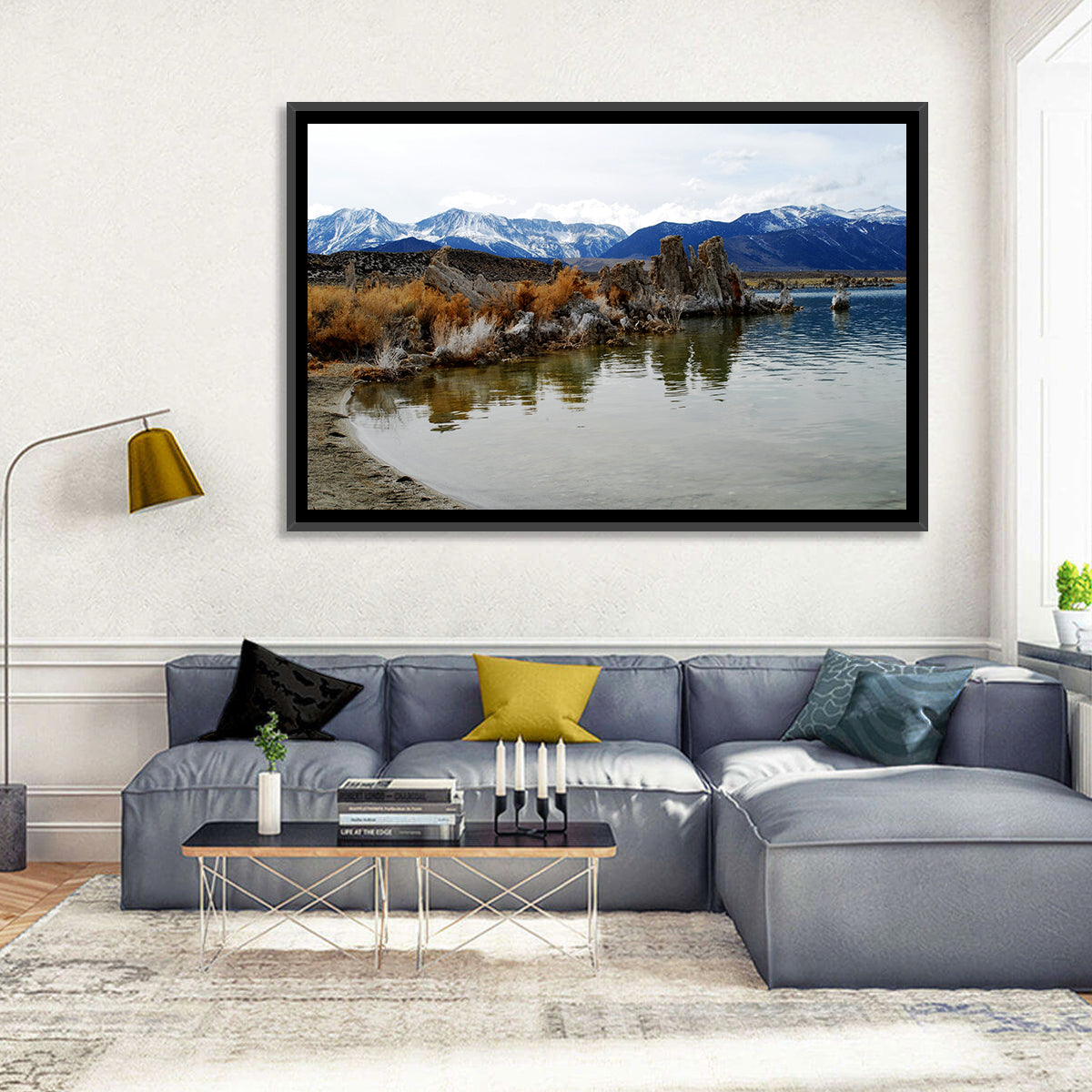 Mono Lake Tufa Towers with Mount Whitney Wall Art in a room, landscape