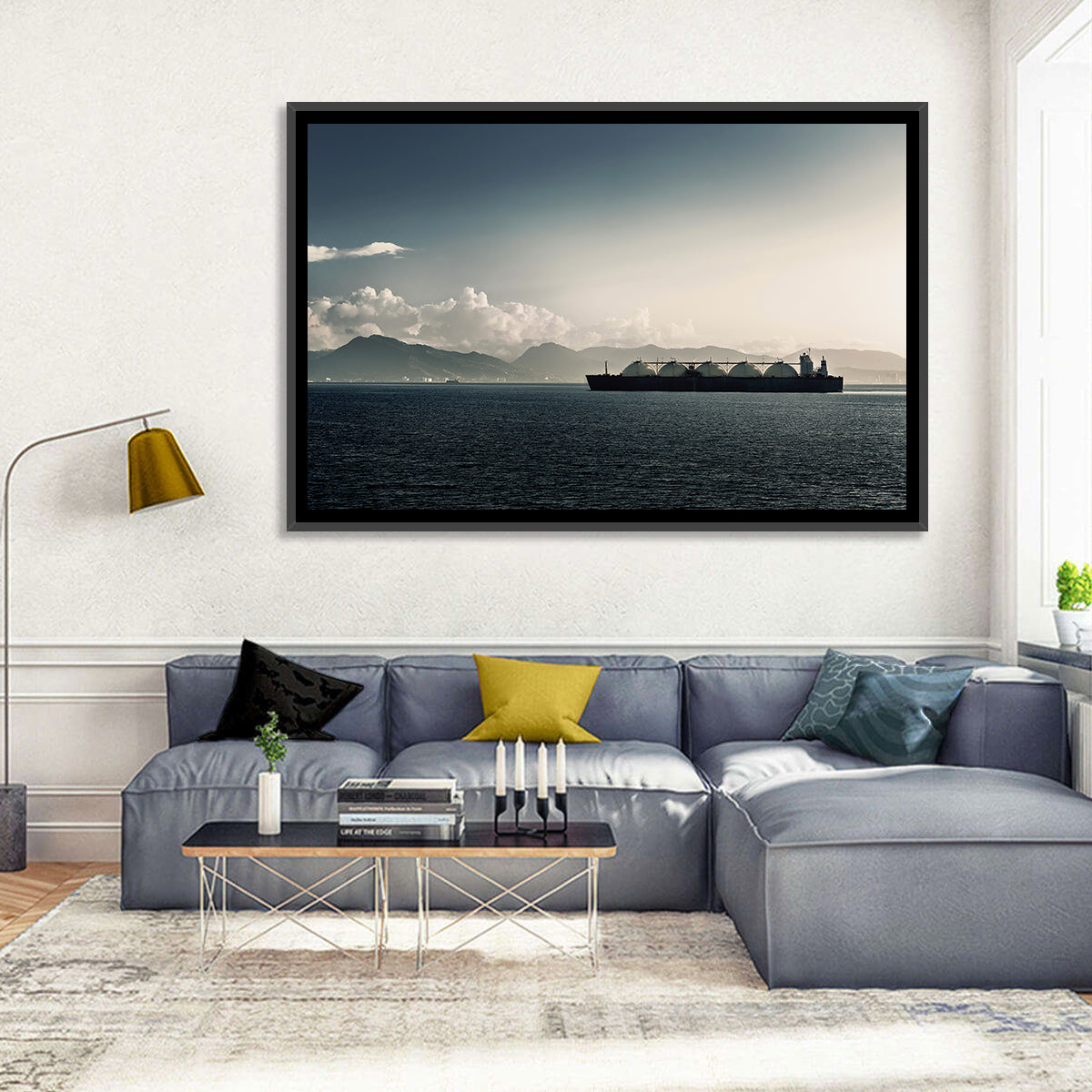 Lng Tanker at Sea Wall Art in a room, landscape