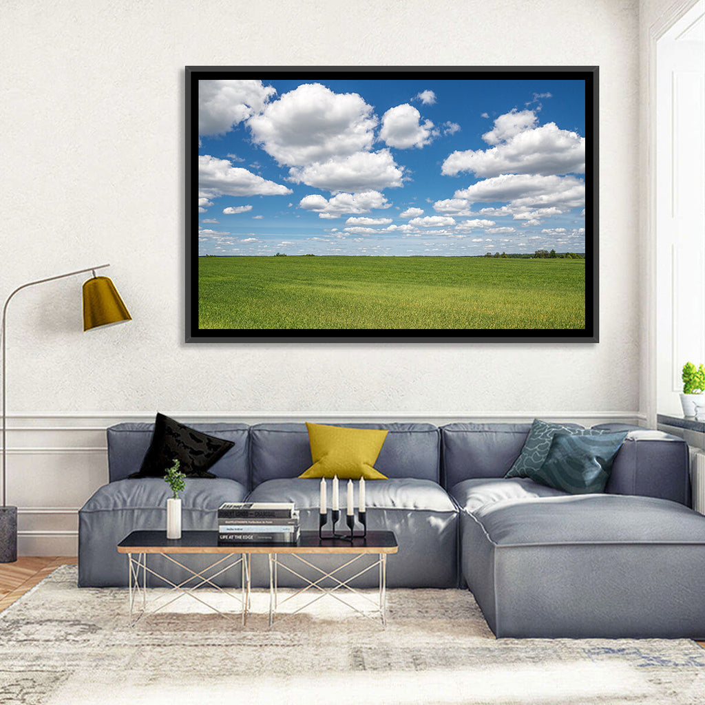Cloud Filled Sky Over Meadow Wall Art