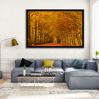 Golden Beech Tree Tunnel in Autumn Wall Art