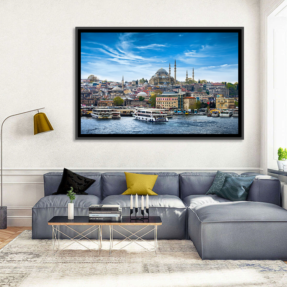 Süleymaniye Mosque Over Golden Horn Wall Art in a room, landscape