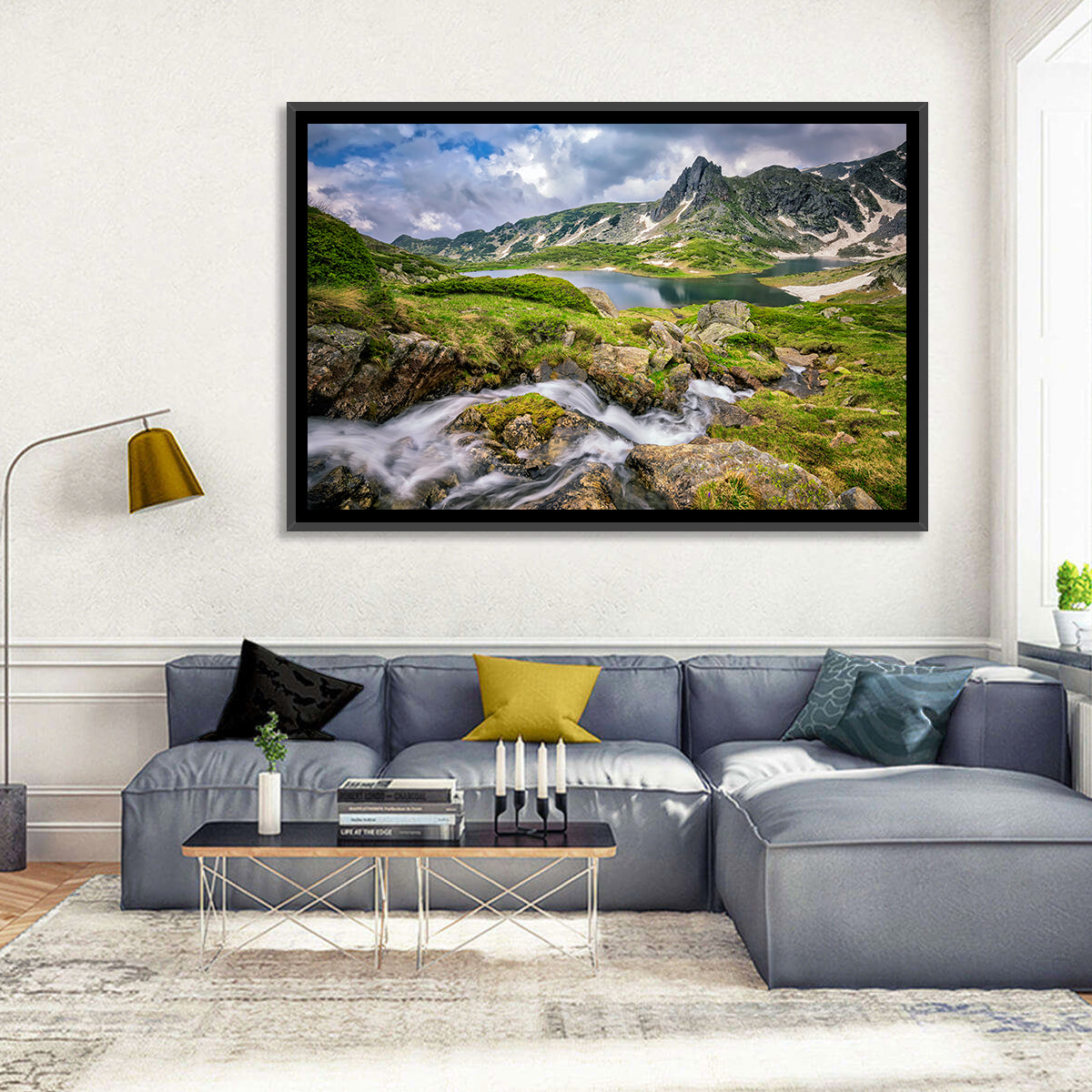 Seven Rila Lakes View Wall Art in a room, landscape
