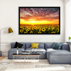 Golden Hour Sunflower Field Wall Art