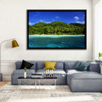 Turquoise Tropical Island Scene Wall Art