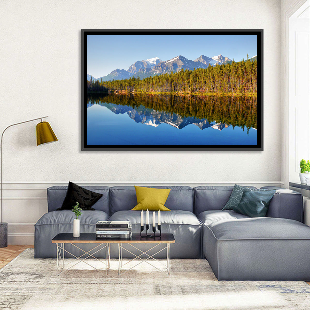 Herbert Lake Reflection Wall Art in a room, landscape
