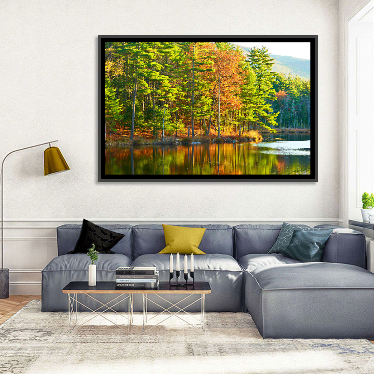 White Mountain National Forest Reflection Wall Art in a room, landscape