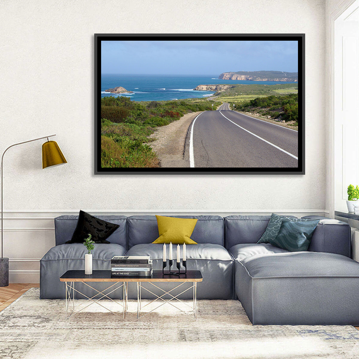 Inneston Coastal Road Wall Art in a room, landscape