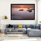 Lake Peipsi Sunset with Rocks Wall Art