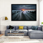 Barrika Beach Dusk Wall Art