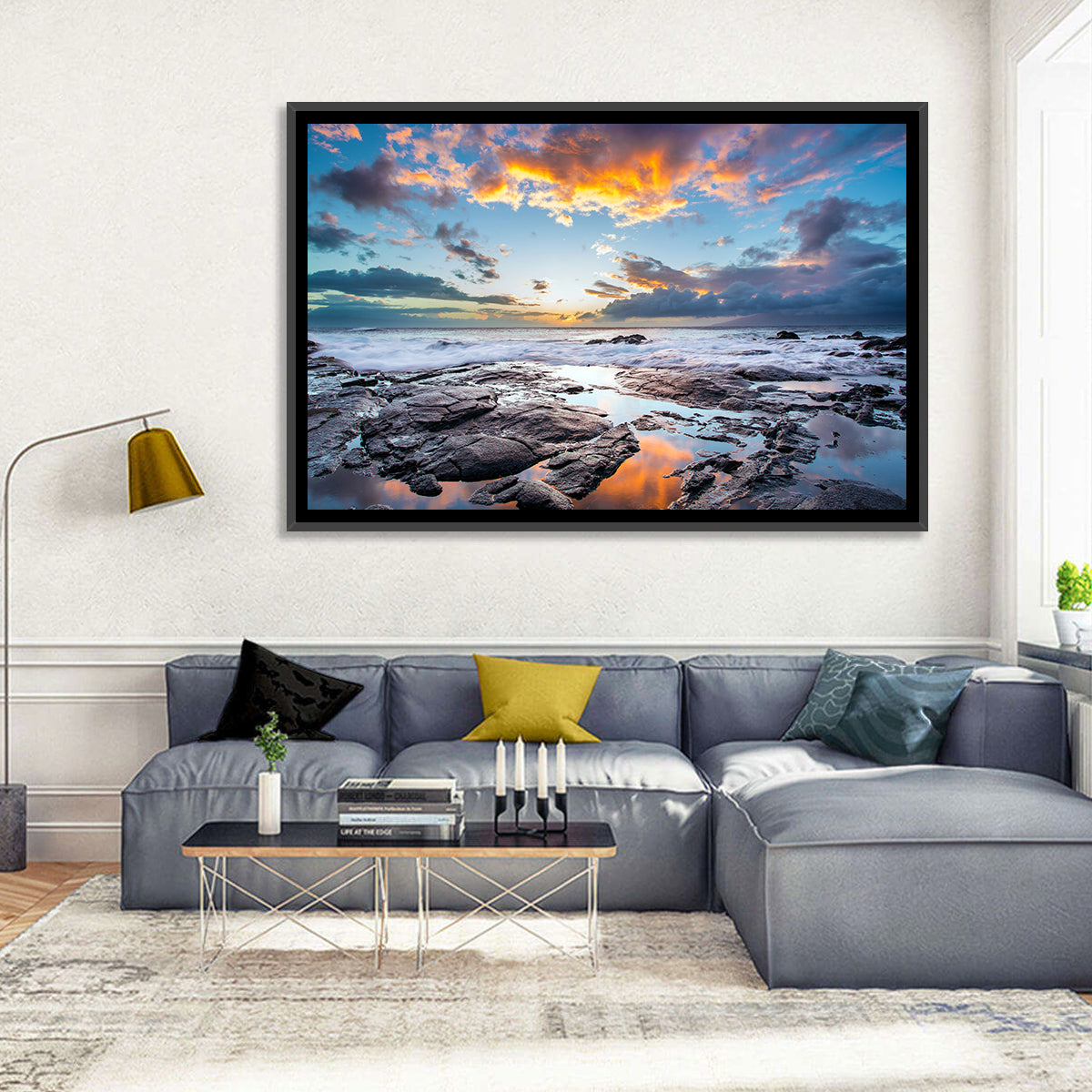 Sunset Over Volcanic Shore Wall Art