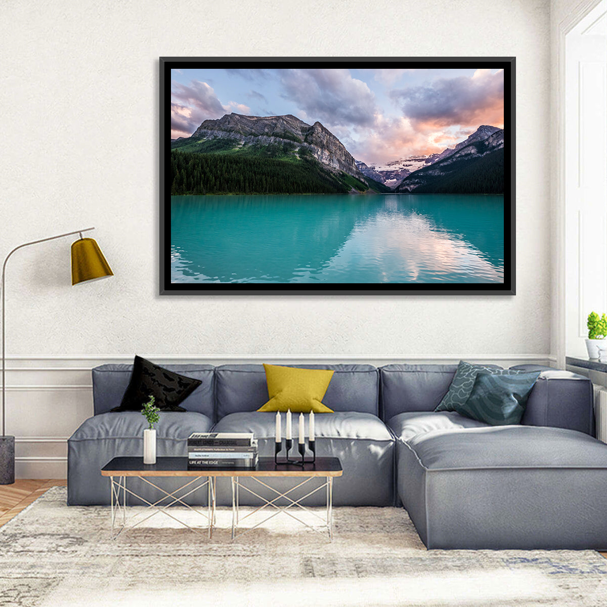 Turquoise Sunset at Lake Louise Wall Art