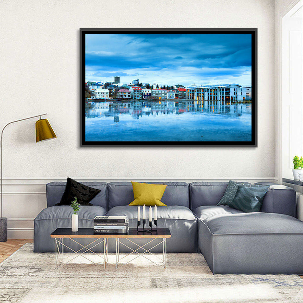 Reykjavik City Hall at Blue Hour Wall Art
