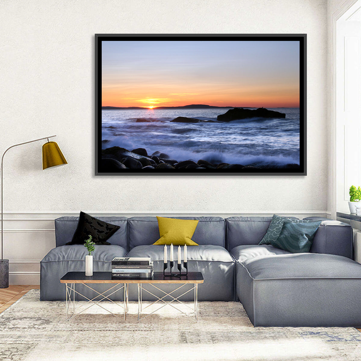 Acadia National Park Coastline Wall Art in a room, landscape