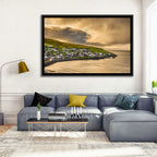 Coastal Village at Golden Hour Wall Art