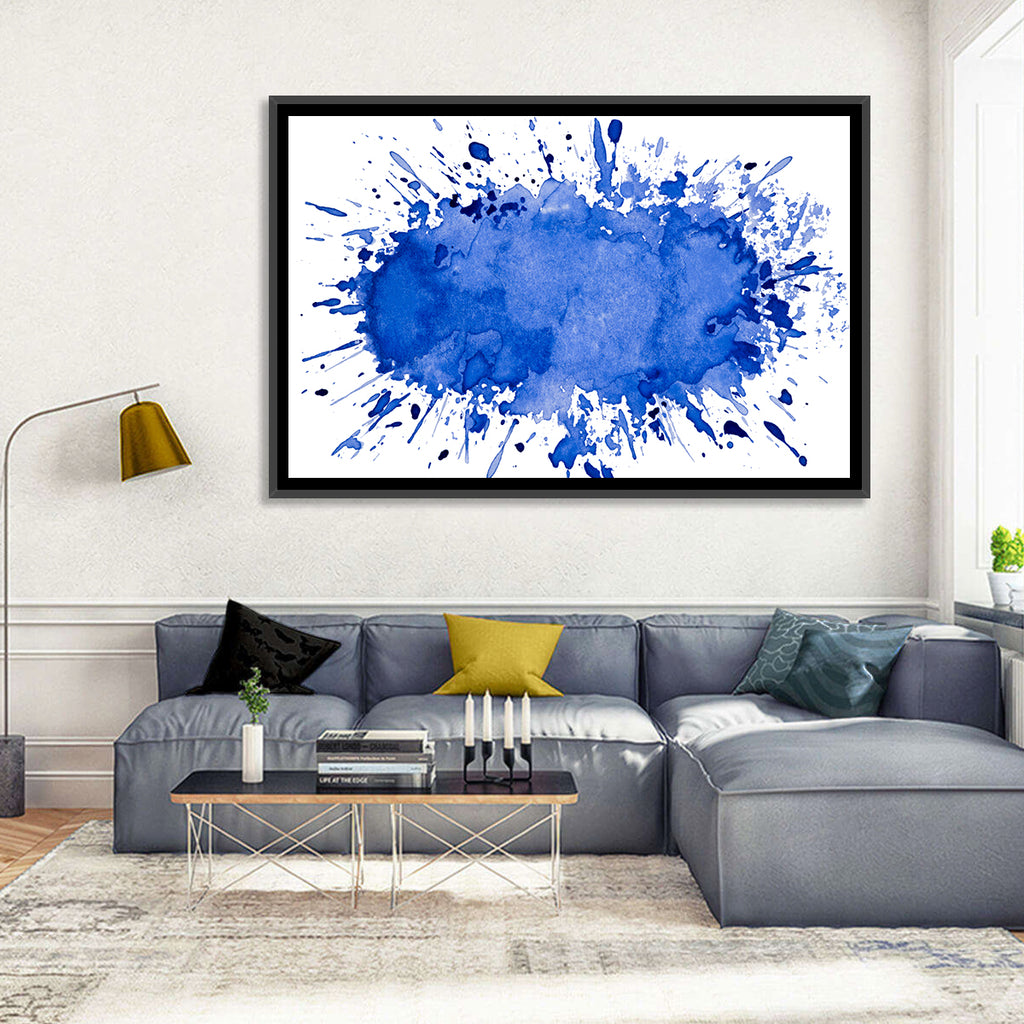 Blue Ink Splash Wall Art