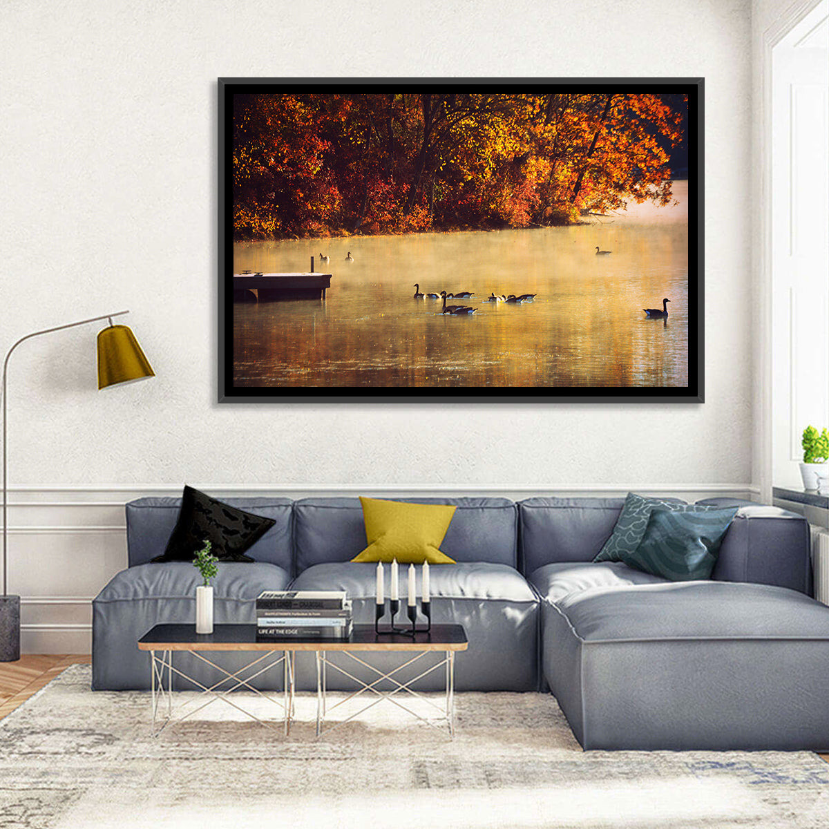 Governor Dodge Misty Lake Wall Art in a room, landscape