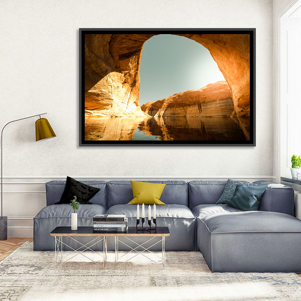 Reflection Canyon Arch Wall Art in a room, landscape