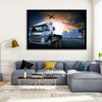 Sunset Freight Terminal Truck Scene Wall Art