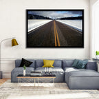 Winter Road Through Pine Forest Wall Art