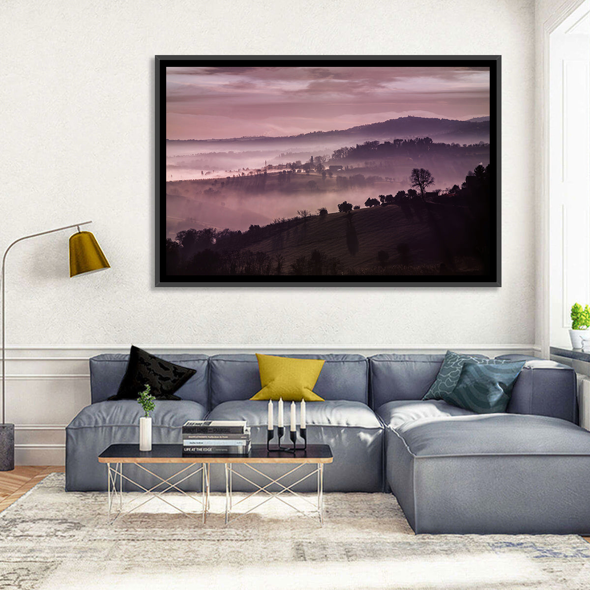 Misty Lavender Hills Wall Art