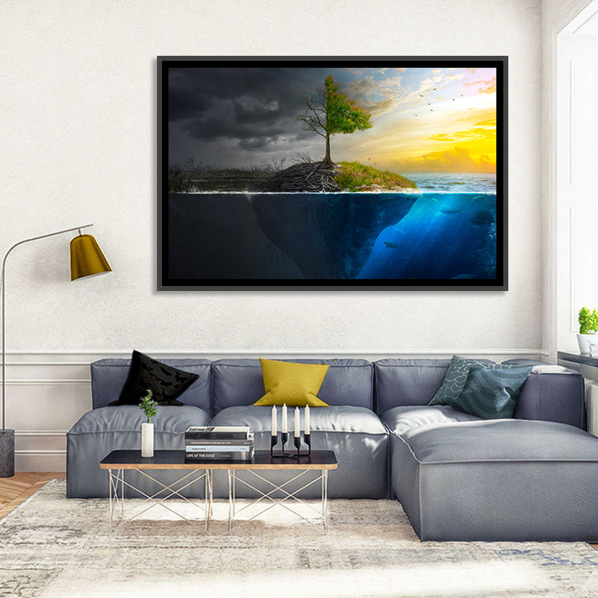 Split Island Tree of Duality Wall Art