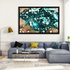 Teal Oil and Water Bubble Abstract Wall Art