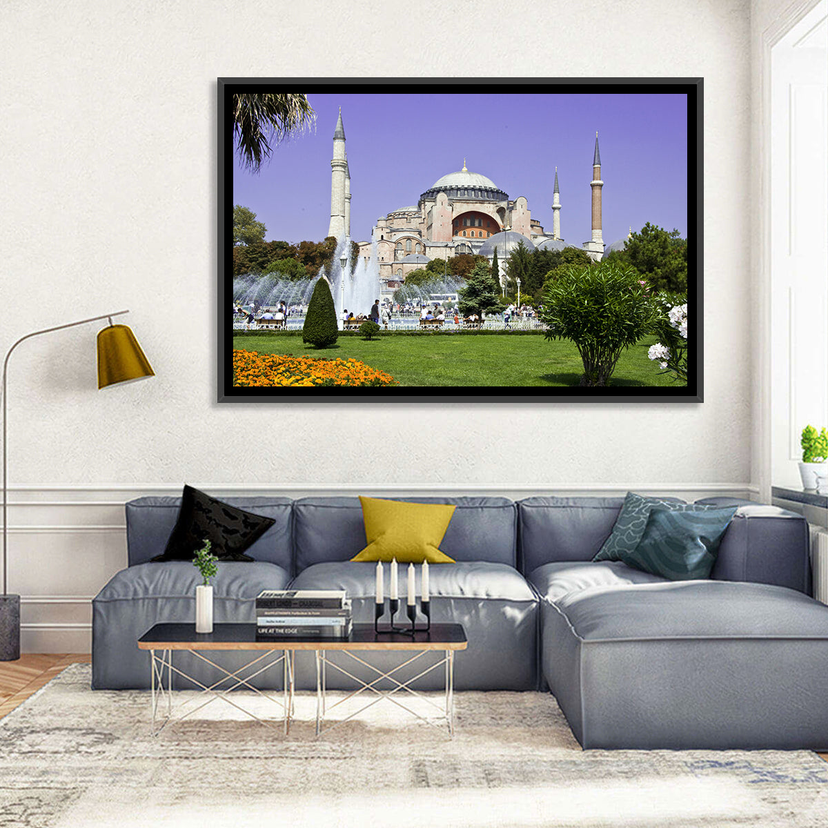Hagia Sophia Fountain Gardens Istanbul Wall Art in a room, landscape