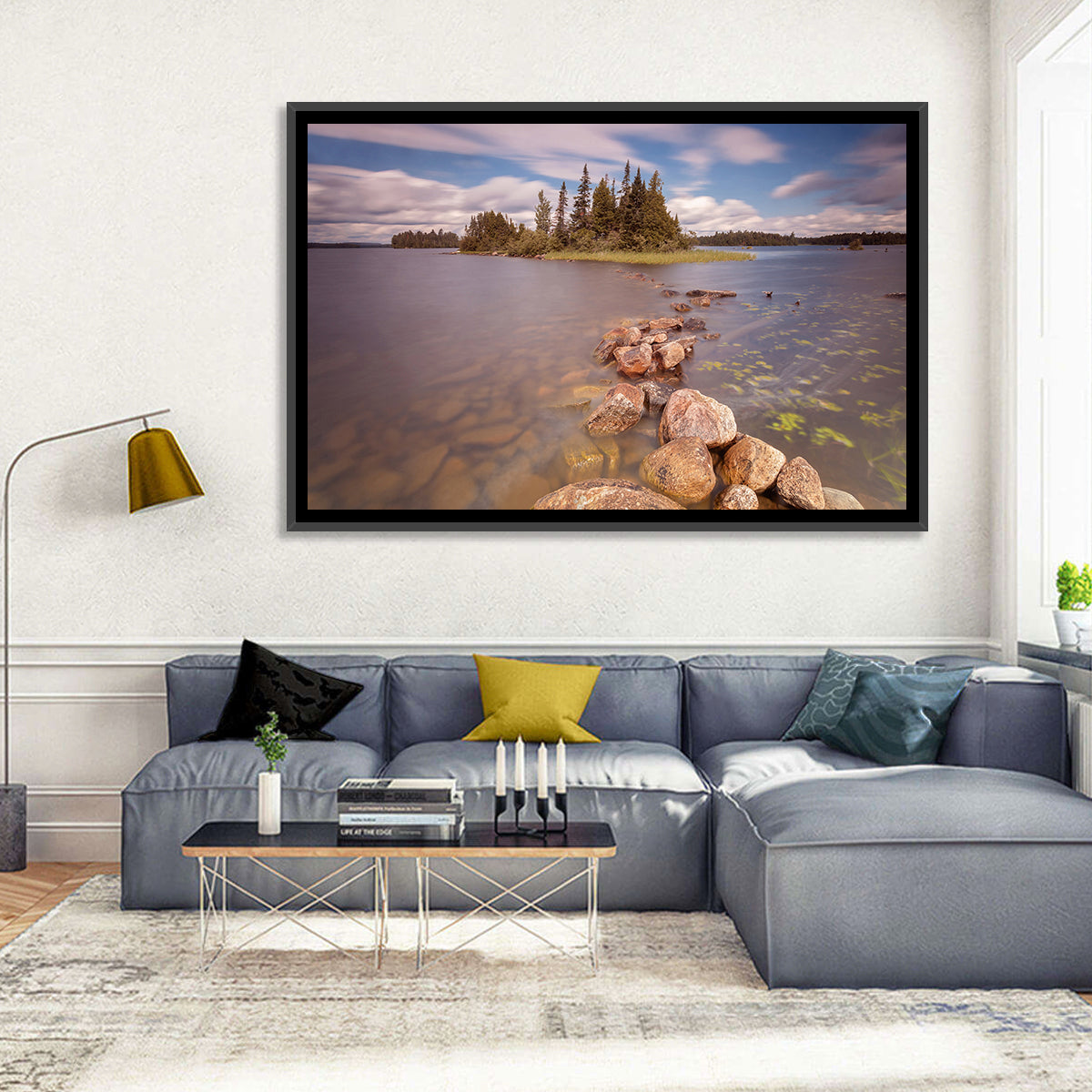 Lake Ontario Shoreline Wall Art in a room, landscape