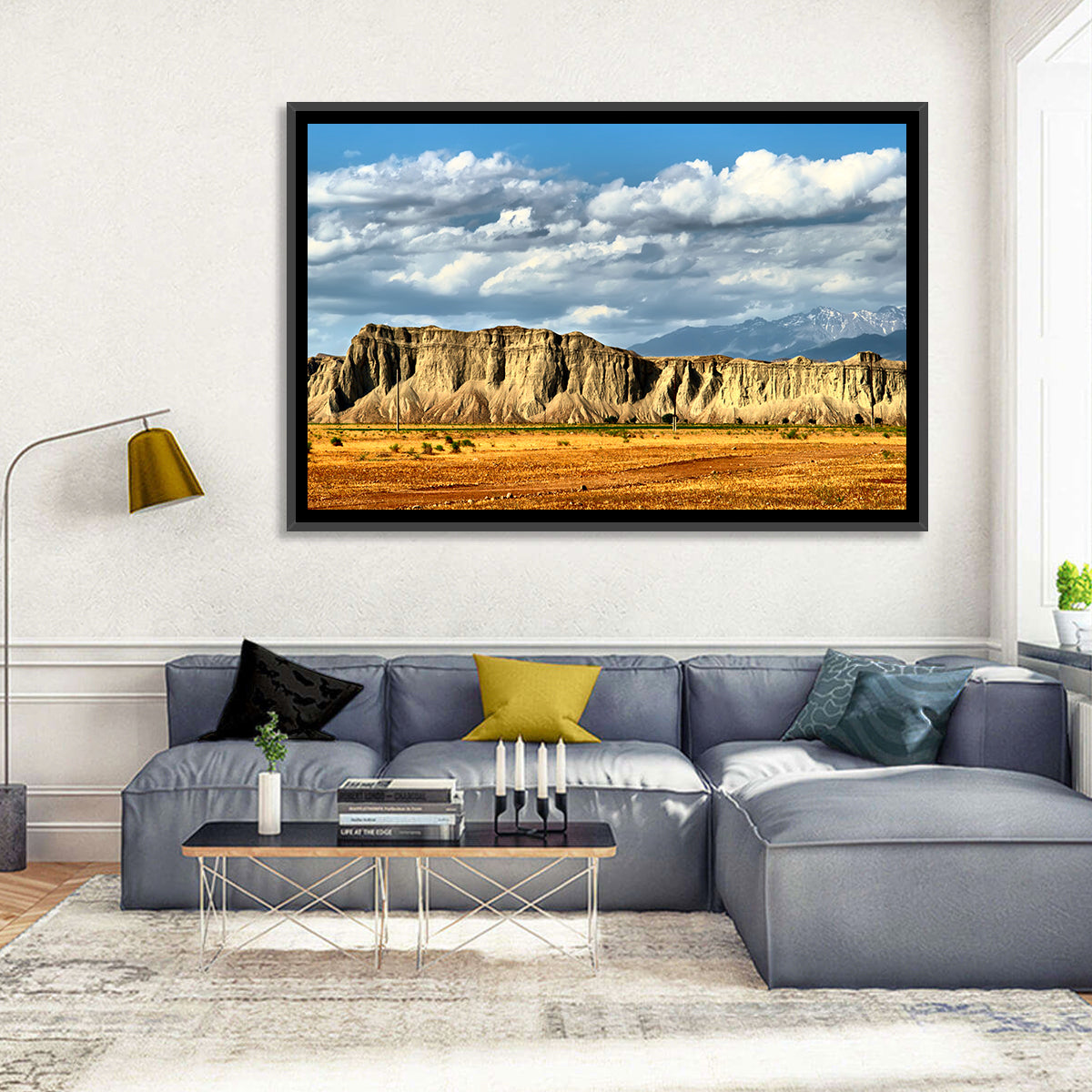 Snake Mountain Ridge Cliffs Wall Art in a room, landscape
