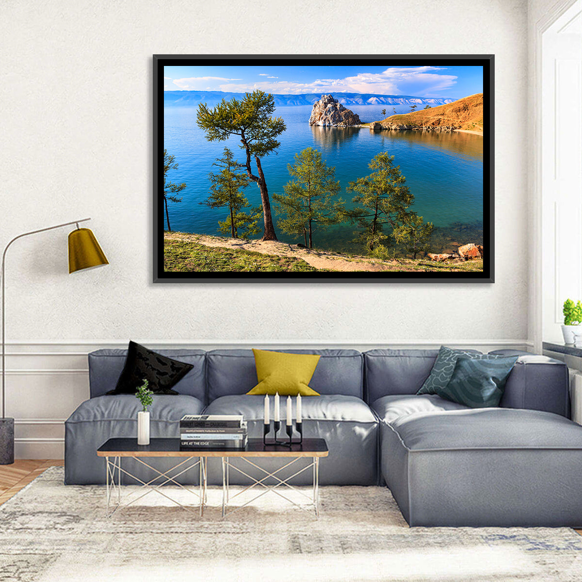 Shamanka Rock, Lake Baikal Wall Art in a room, landscape