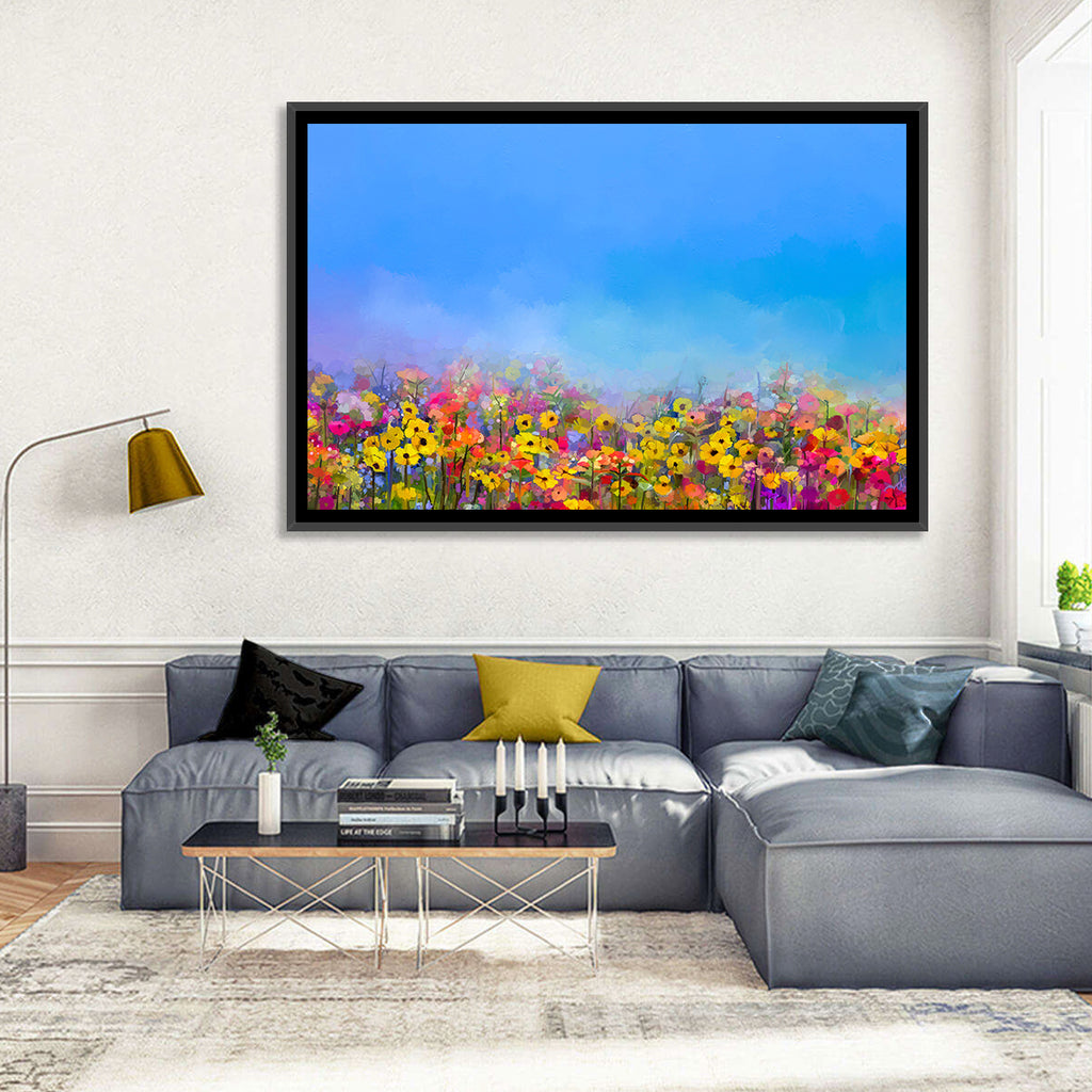 Cornflower and Daisy Meadow Wall Art